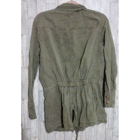 C&C California Linen Blend Cargo Jacket Full Zip Pockets Size Medium - Picture 2 of 4